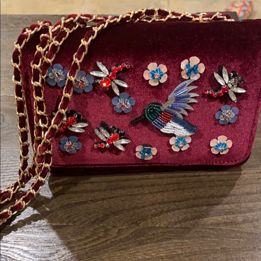 Velvet suede chain bag
